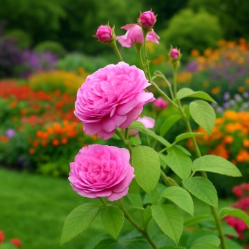 Damascus Rose  , Pink Paneer Rose Plant