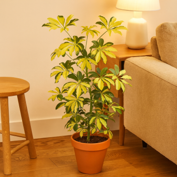 Buy Schefflera ( Saplera ) Variegated ( Yellow Leaf ) Plant 